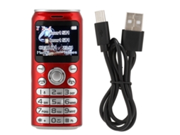 Telefone Móvel Dual Chip Mini Estudante K8 Bluetooth Dialer com Tela Curva Vermelho