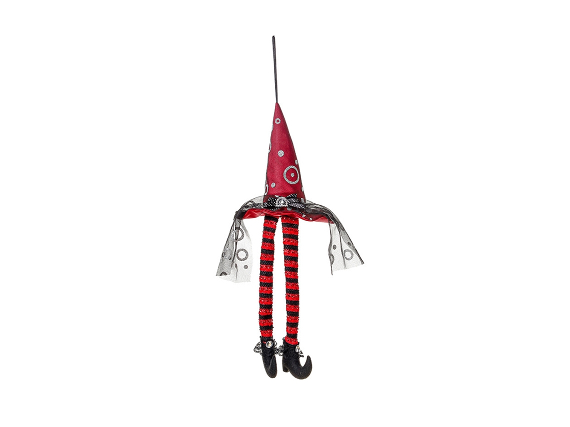 Chapéu De Bruxa Iluminado Halloween Com Pernas Longas