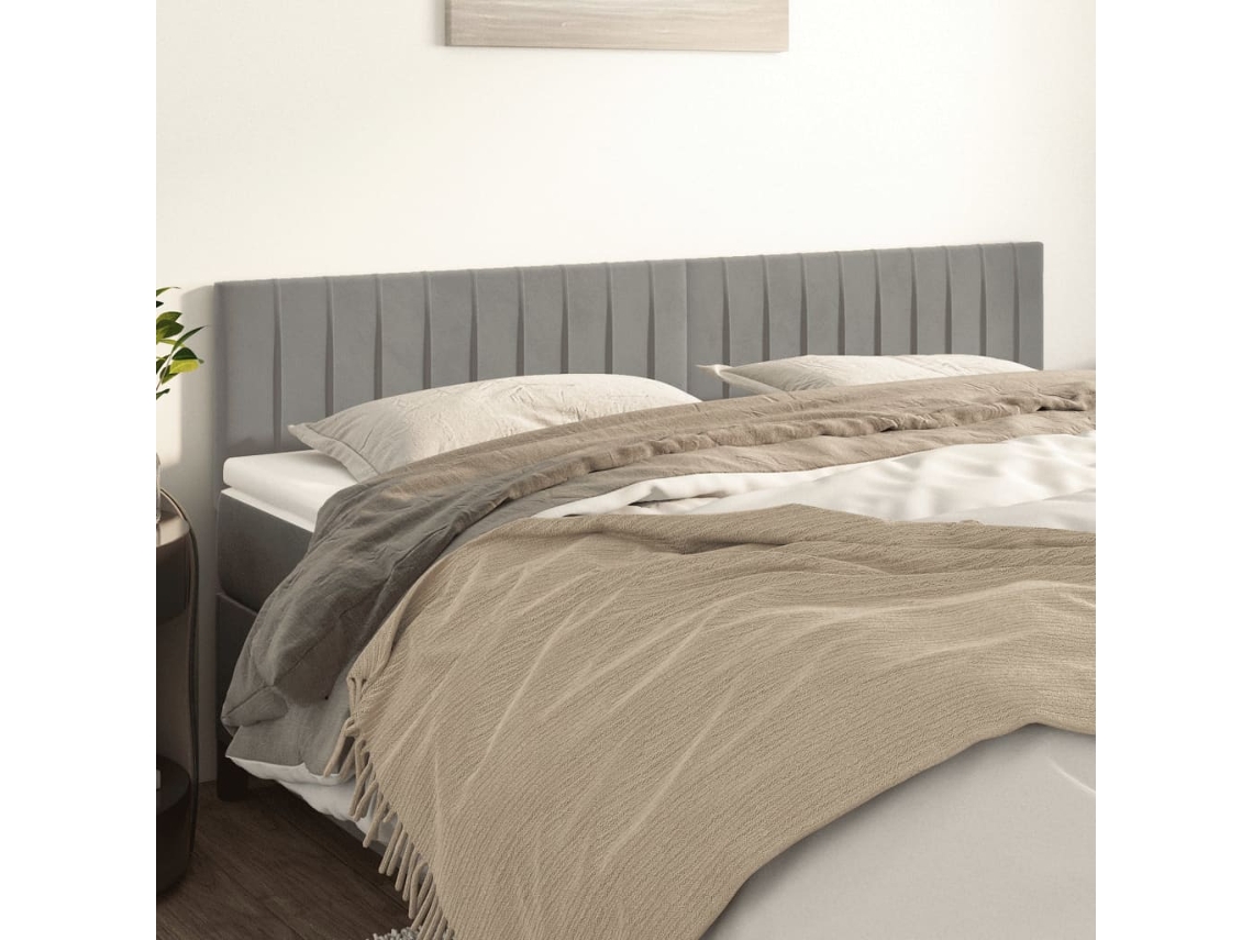Vidaxl Cabeceiras Cinzento-claro 200x5x78/88 Cm Veludo