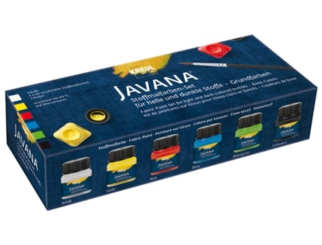 Tinta Têxtil KREUL Javana Conjunto Criativo 6 X 20 Ml