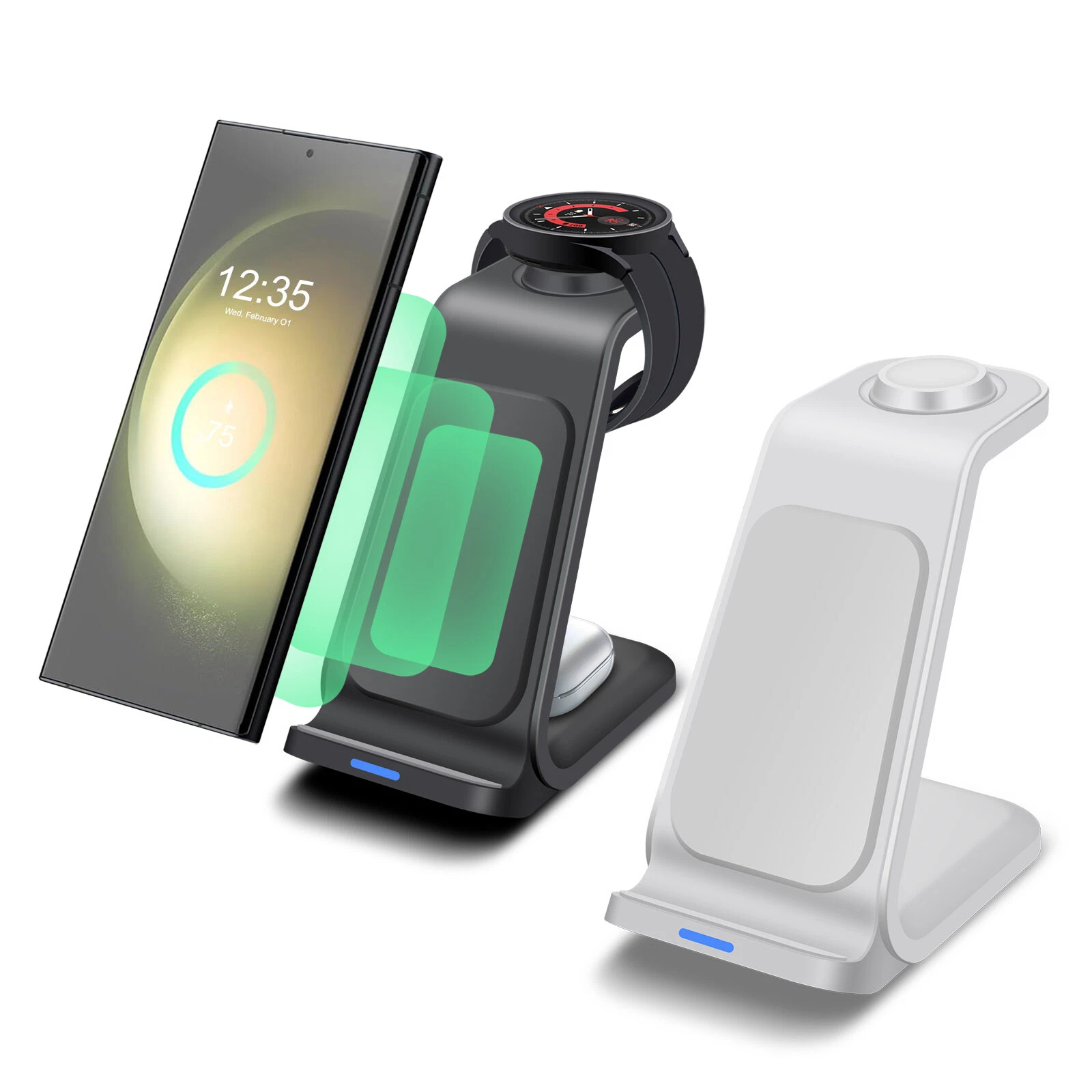 Peças 3 Em 1 Carregador Rápido Sem Fio Para Samsung Galaxy Watch 6/5/4 S24 S23 Oem
