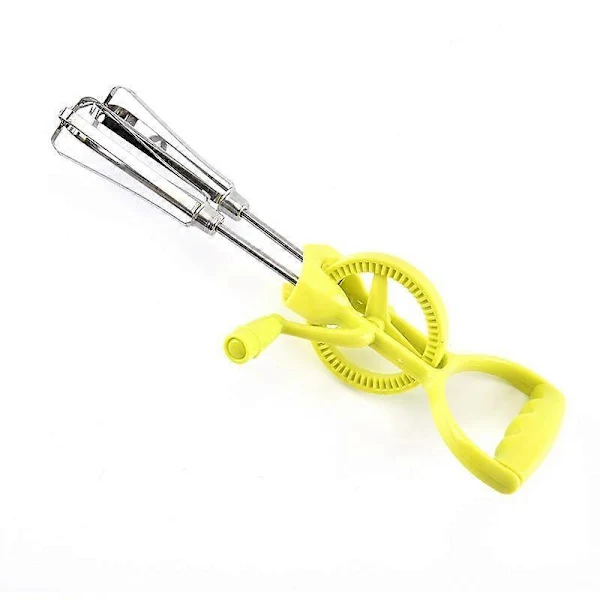 Pp Batedor Manual Giratório De Aço Inoxidável Com Duas Cabeças, Verde, Com Manivela