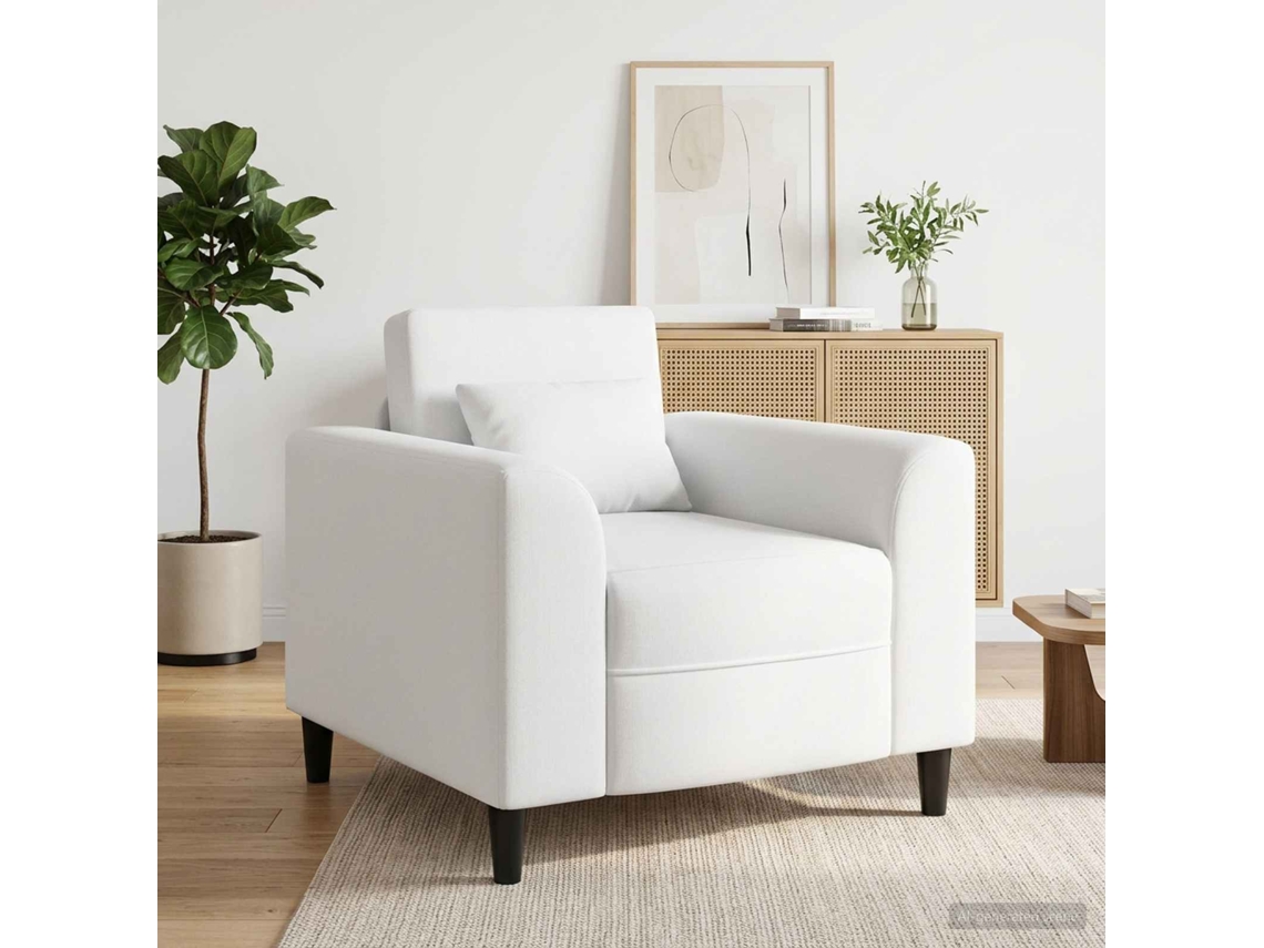 Vidaxl Poltrona Branco Tecido