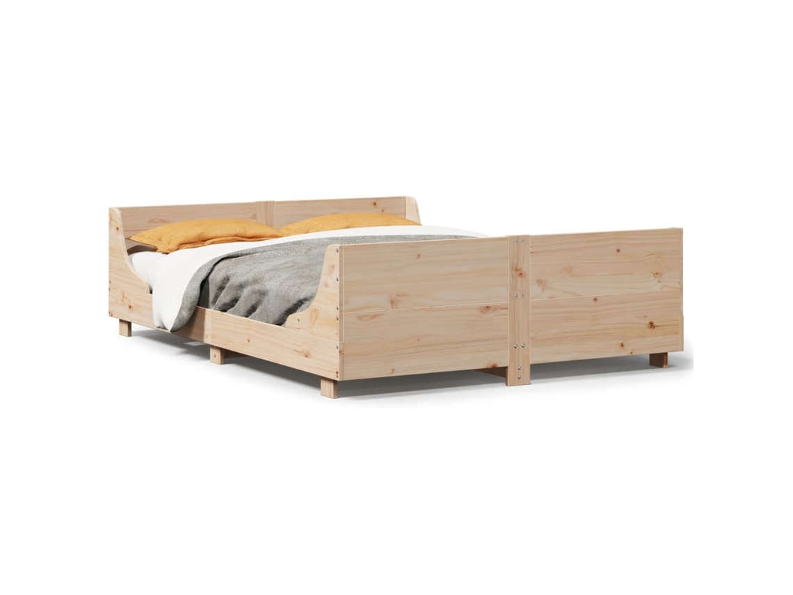 Bed Frame, Bed Frames Vidaxl Marrom Madeira De Pinho (120 X 190 Cm)