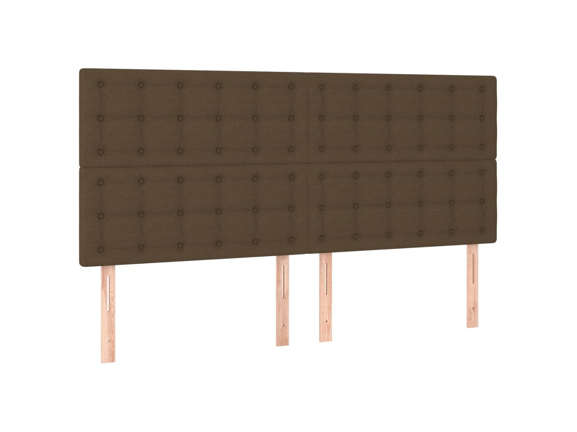 Vidaxl Cabeceira Castanho Escuro 160x5x118/128 Cm Tecido