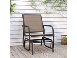 Vidaxl Cadeira Planadora P/ Jardim 61x76x87 Cm Textilene/aço Castanho