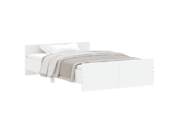 Bed Frame, Bed Frames Vidaxl Branco Madeira Processada (120 X 190 Cm)