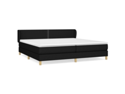 Cama com Molas/colchão 200x200 Cm Tecido Preto MAISON EXCLUSIVE