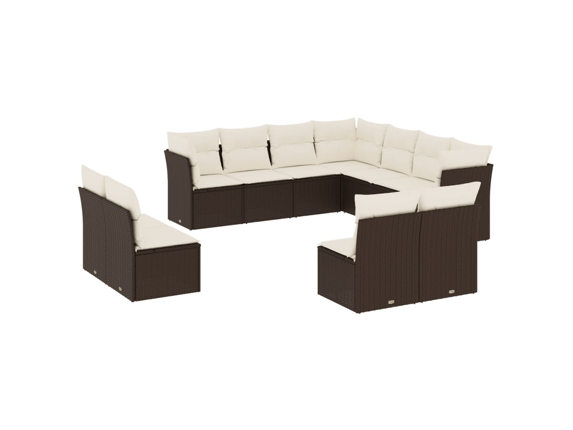 Garden Sofa Set, Garden Sofa Sets Vidaxl Marrom Rattan / Vime (n/a)