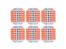 6pcs Conectores De Fio Compactos Abs Cobre Terminal De Conexão Rápida Fiação Universal