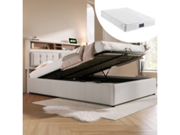 Cama Alta Metal 90x200 Compartimentos Branca Infantil