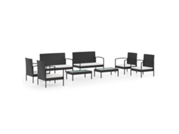 Garden Lounge Set, Garden Lounge Sets Vidaxl Preto Rattan / Vime (n/a)