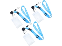 Porta Crachá Popetpop Em Pvc Com Design Retrátil, Conjunto De 3 Peças, Ideal Cruzeiros E Eventos Especiais, Feito