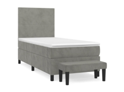 Box Spring Bed, Box Spring Beds Vidaxl Cinzeto Veludo (90 X 190 Cm)