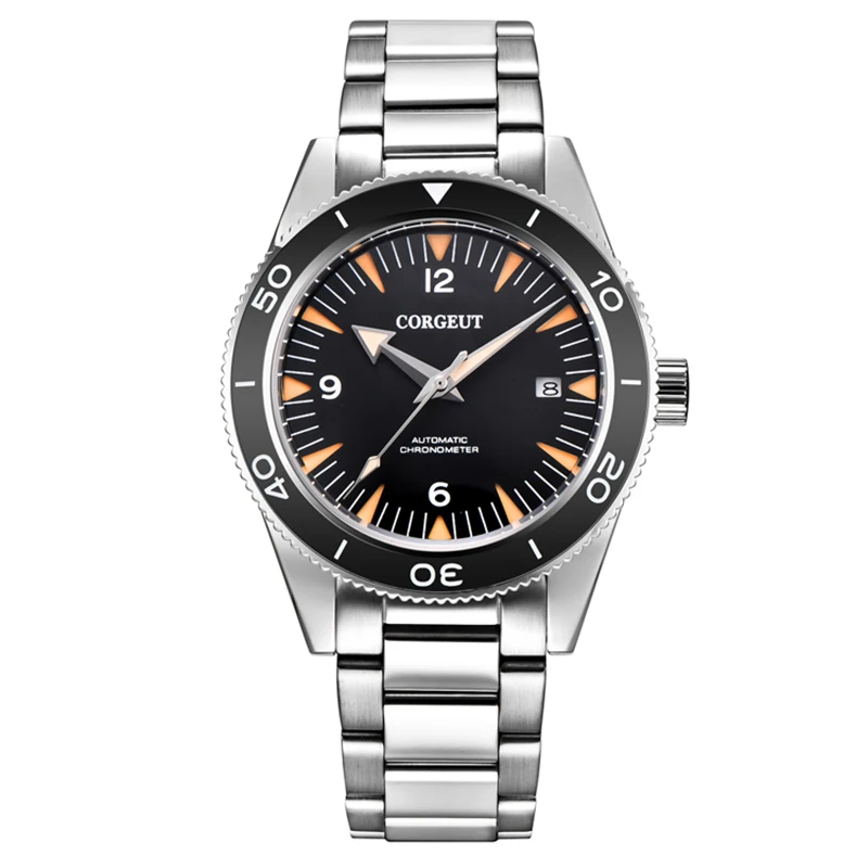 Relógio Masculino Automático Mecânico De Negócios, 41 Mm, Modelo Diver (preto), Modelo Safira