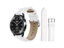 Bracelete para Xiaomi Watch S3 / 2 Pro / S2 / S1 em couro com fivela de pino e textura de bambu branca XIAOMOYU