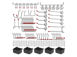 Kit De Organização De Ganchos Para Tábua De Pregos De Metal Com 114 Peças E Blocos De Pregos Para Pendurar