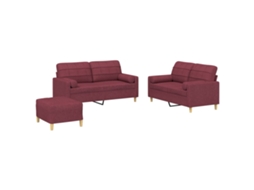 Sofa Set, Sofa Sets Vidaxl Vermelho Tecido (n/a)
