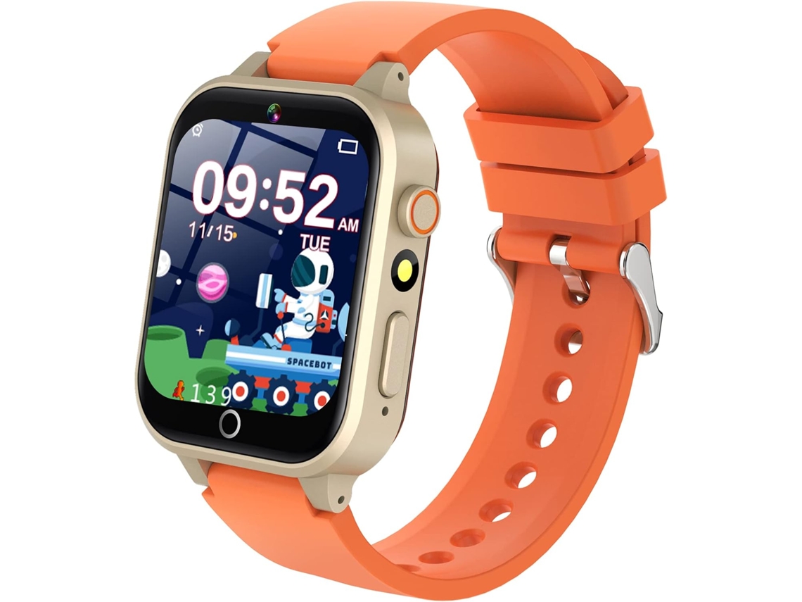Smartwatch Infantil Laranja Tela Hd Toque Câmera 39 Jogos Música Alarme Vídeo Pedômetro para 4 a 12 Anos ZYBLSSBB