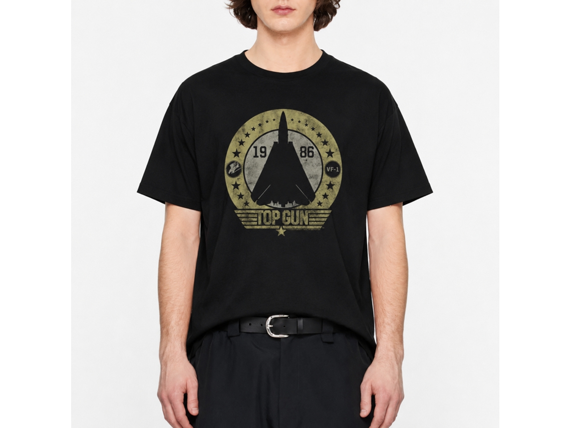 Rockinstone Top Gun Movie Stars And Such Black Adult T-shirt Size:s