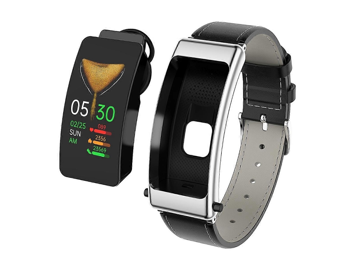 Smartwatch K50 de 1,08 polegadas com pulseira de couro removível, resistência à água IP67 e suporte para chamadas Bluetooth VONKELIOS