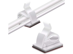 Pacote com 50 Presilhas Organizadoras de Cabos Adesivos Alta Resistência, para Organizar Elétricos em Casa Ou no Escritório. Aq AQUAFORGE