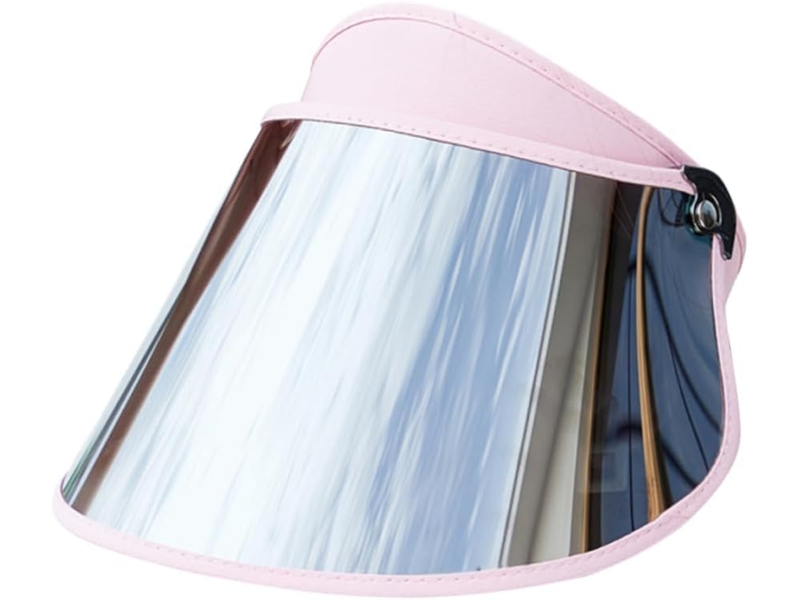 Boné Com Viseira Refletora Uv Ajustável Para Atividades Ao Ar Livre, Rosa.