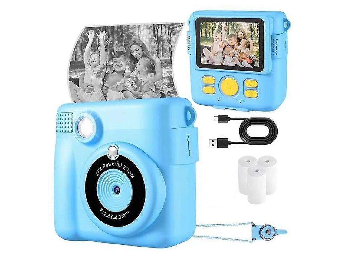 Câmara Fotográfica Digital Instantânea Para Crianças Com Ecrã Ips De 2,4 Polegadas E Vídeo Full Hd 1080p