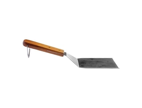 Espátula Raviday Inox E Madeira 6,5 X 7 X 31 Cm 150g Para Churrasqueira Ou Plancha