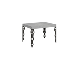 Mesa de Jantar Extensível 80X120/204 Cm Karamay Cimento Quadro Antracite
