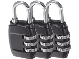 Conjunto De 3 Mini Cadeados Combinação Com Código Dígitos Para Malas