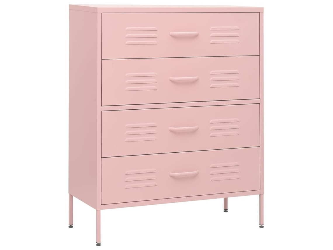 Chest Of Drawer, Chests Of Drawers Vidaxl Cor-de-rosa Aço (n/a)