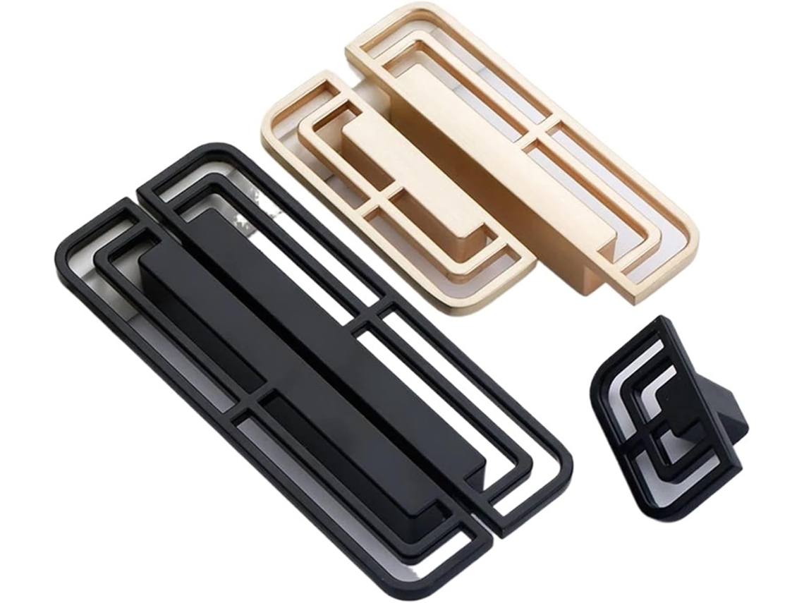 1 Puxador De Porta Armário Quarto Em Liga Zinco Estilo Moderno Preto 6285-32mm