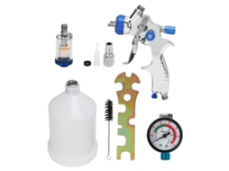 Pistola de pintura a ar ajustável, atomização resistente à corrosão, 600ml, para tintas profissionais à base de água sob pressão.