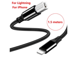 Cabo Lightning Usb B Tipo B Midi Otg Para Iphone 13 Ipad Para Controlador Midi Instrumento Musical Eletrônico Bateria 00016 Aquaforge