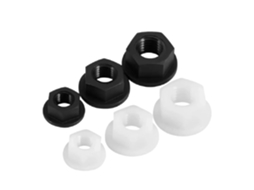 Porca Sextavada Com Flange E Cabeça, Isolamento Em Nylon Pa66, Fundo Plano, Branca E Preta, M3, M4, M5, M6, M8, M10, M12