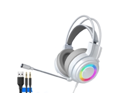 Fone de Ouvido Gamer LAXISCREED 7.1 Som Surround Pc Branco