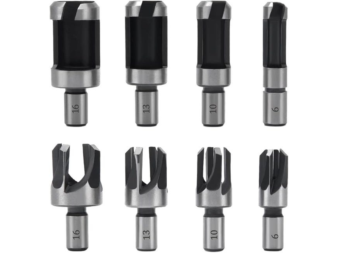 Conjunto de 8 Cortadores de Tapa furos para Madeira X001 (6/10/13/16 mm)