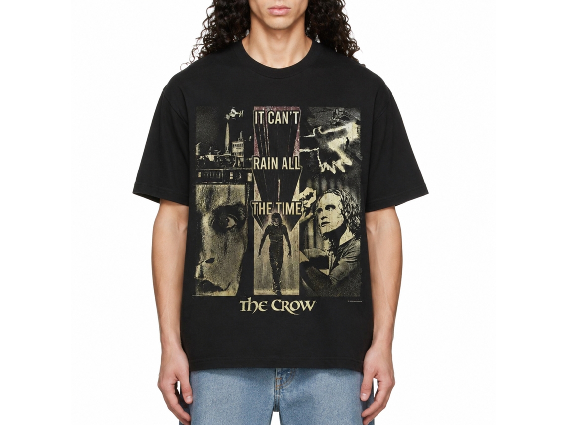 Rockinstone The Crow Movie Cant Rain Collage Black Adult T-shirt Size:xl