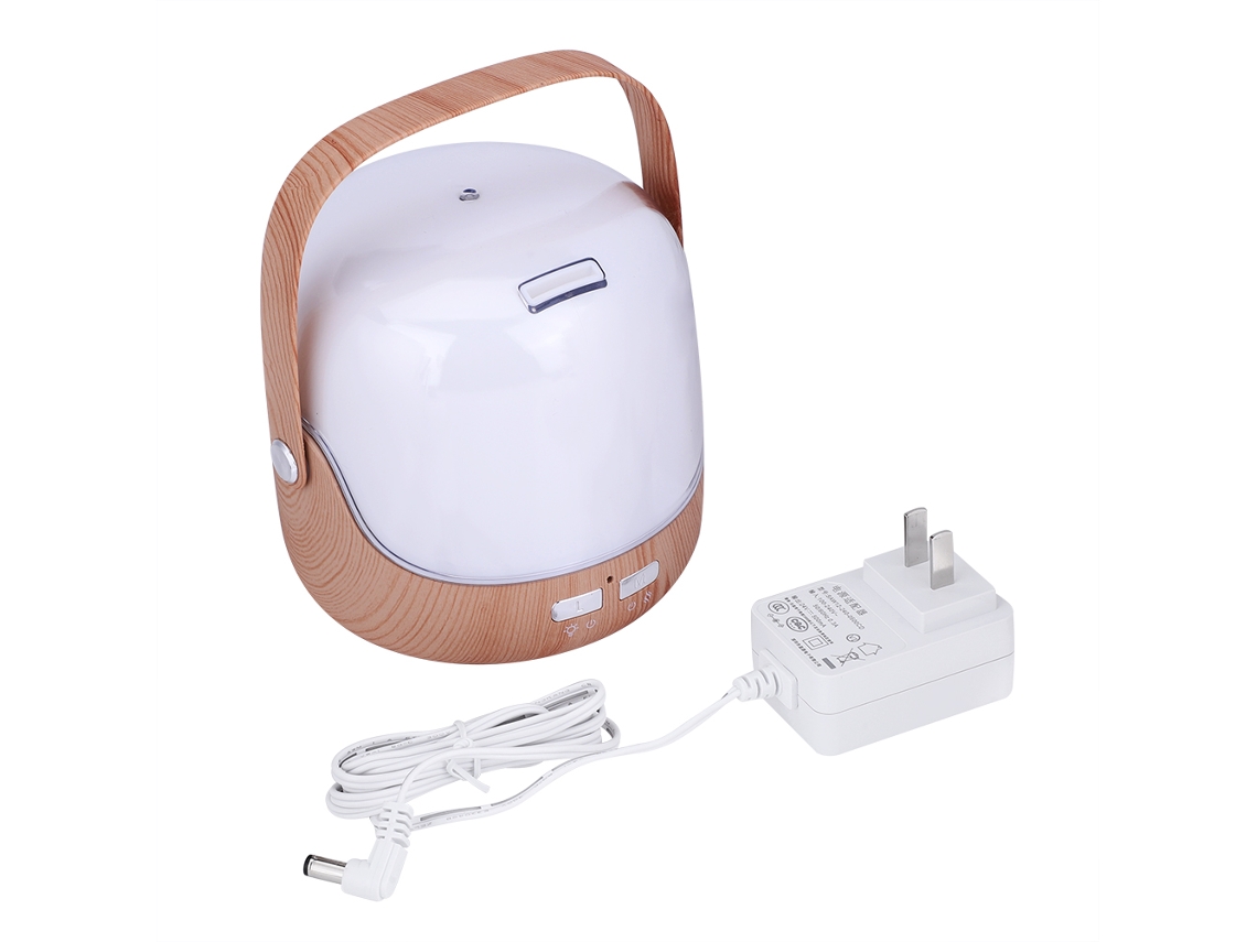 Laxiscreed Umidificador De Aroma Em Madeira Claro Com Luz Noturna De 7 Cores E Compatibilidade De Tensão Ampla