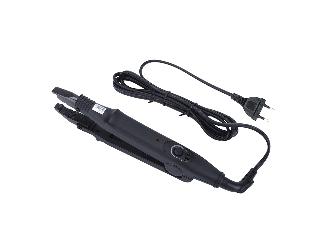 2026 plancha de Extensões de Cabelo com Conector e Controle de Temperatura para Salão Cor Preto