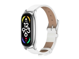 Pulseira De Couro De Microfibra Mijobs Plus Com Caixa Metálica Para Xiaomi Mi Band 7 / 7 Nfc