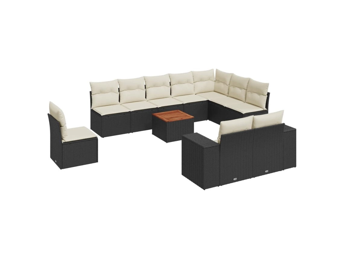 Garden Sofa Set, Garden Sofa Sets Vidaxl Preto Rattan / Vime (n/a)