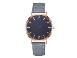 Relógio de Pulso Masculino de Quartzo com Pulseira de Couro Pu Estilo Moderno Cinza