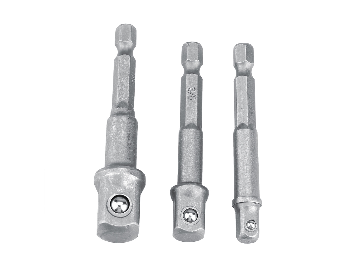Conjunto 3 Adaptadores De Chave De Sextavada Com Vástago Hexagonal 1/4