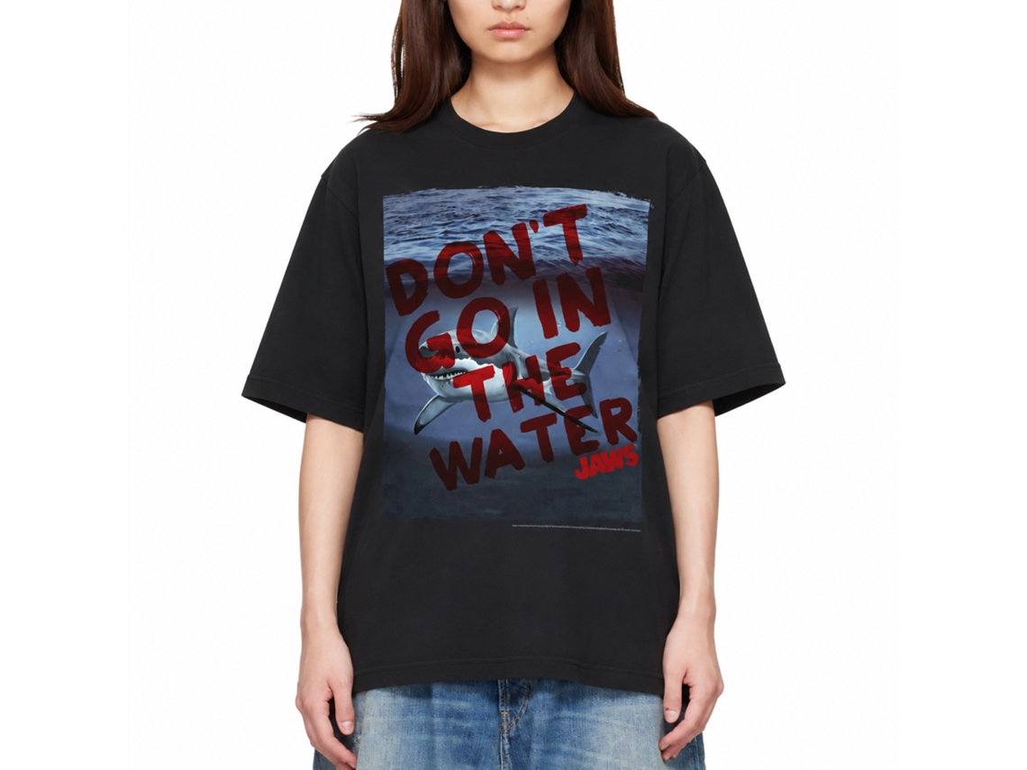 Rockinstone Jaws Movie Don't Go Black Adult T-shirt Size:xl