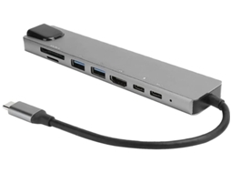 Estação De Acoplamento 8 Em 1 Tipo C Adaptador Usb C Hub De Interface Multimídia Hd Multifuncional Alumínio Com Saída 4k Hdmi Portas Usb 3.0 Bestvite