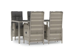 Garden Dining Set, Garden Dining Sets Vidaxl Cinzeto Rattan / Vime (mesa Com 150 Cm De Comprimento)