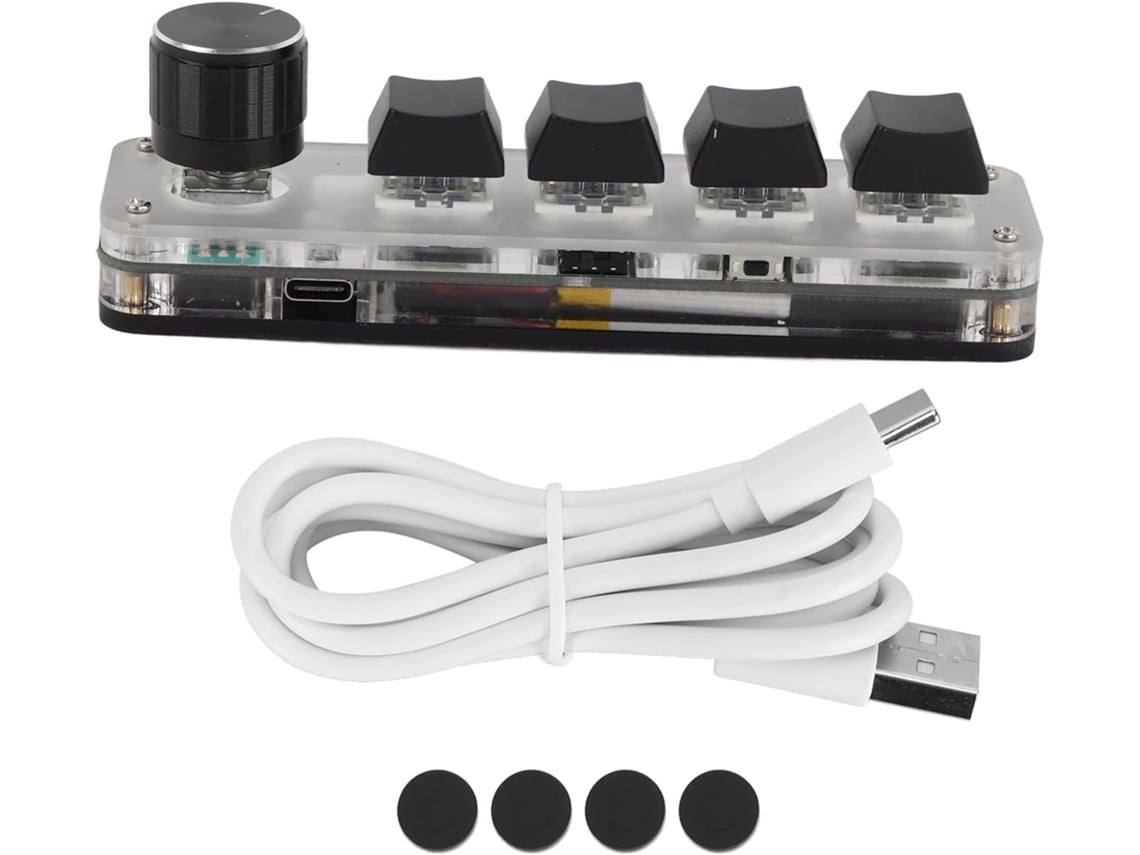 Teclado Plug And Play Programável de 4 Teclas com Retroiluminação Retrô Ideal SFUSHOS