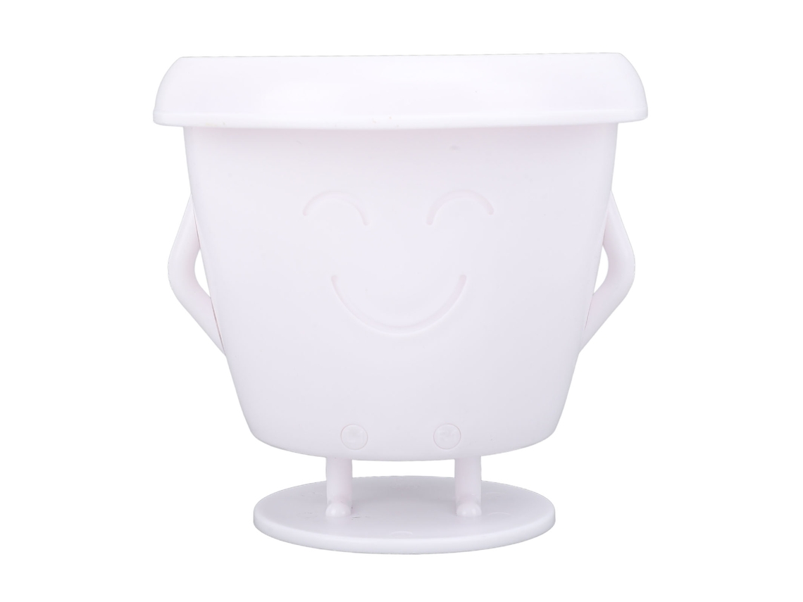 Vaso de planta suculenta Primerox com rosto fofo, branco